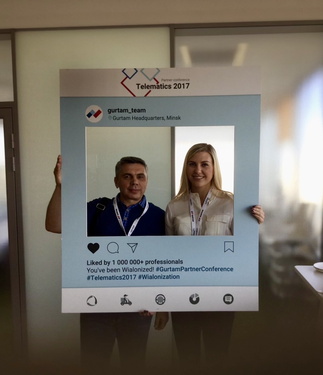 Representantes de Navtelecom en la conferencia de socios Telematics 2017 de Gurtam en Minsk, Bielorrusia